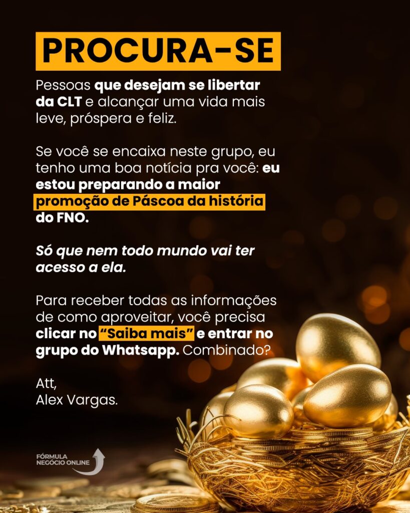 promoção formula negocio online pascoa